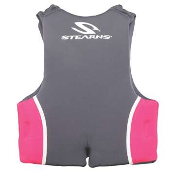 STEARNS Kids Hydroprene Life Vest, USCG Approved Type III Life Vest for Kids Weighing 50-90lbs, Great for Pool, Beach, Boat, & More
