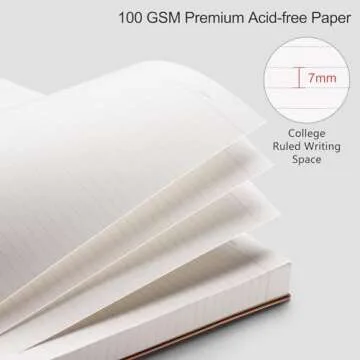 RETTACY Lined Journal Notebook, 2-Pack, 204 Numbered Pages per Pack, B5 Medium 7.6" × 10", Leather Softcover, 100 GSM Thick Paper, for Writing, Work, School (Black & Brown)