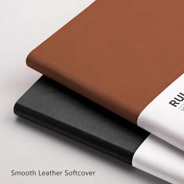 RETTACY Lined Journal Notebook, 2-Pack, 204 Numbered Pages per Pack, B5 Medium 7.6" × 10", Leather Softcover, 100 GSM Thick Paper, for Writing, Work, School (Black & Brown)