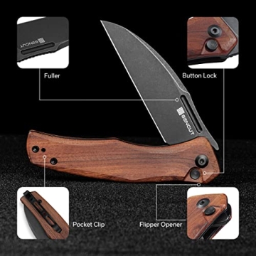 SENCUT Watauga Folding Knife with D2 Blade and Clip