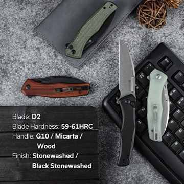SENCUT Watauga Folding Knife with D2 Blade and Clip