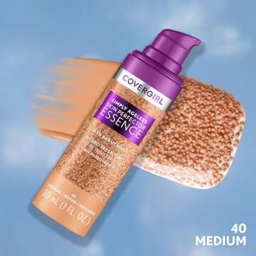 Covergirl Simply Ageless Skin Perfector Essence Foundation, 40 Medium, Tinted Skin Perfector, Skinca...