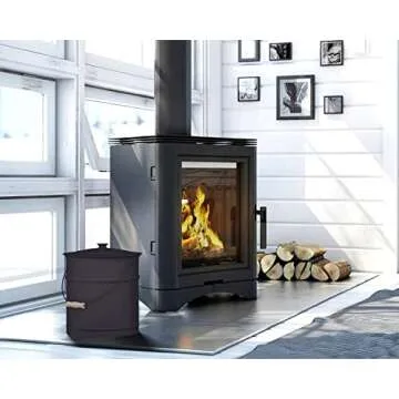 Plow & Hearth 3 Gallon Black Large Ash Bucket with Lid and Wood Handle | 28 Gauge Galvanized Iron Metal | Double Bottom | Tool for Fireplaces Fire Pits Wood Burning Stoves | Hearth Accessories