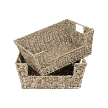 StorageWorks Seagrass Wicker Baskets for Home Organization