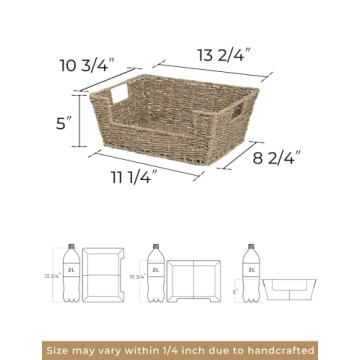 StorageWorks Seagrass Wicker Baskets for Home Organization