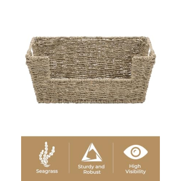 StorageWorks Seagrass Wicker Baskets for Home Organization