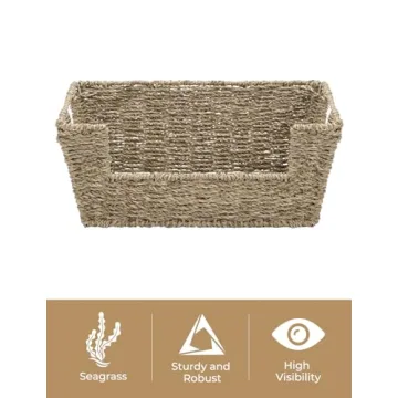 StorageWorks Seagrass Wicker Baskets for Home Organization