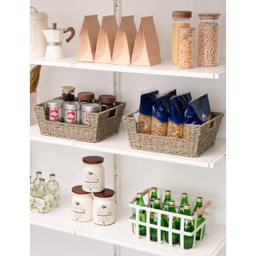StorageWorks Seagrass Wicker Baskets for Home Organization