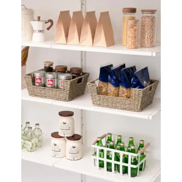 StorageWorks Seagrass Wicker Baskets for Home Organization