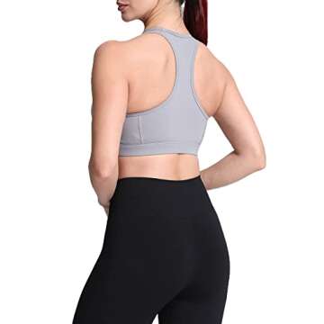 Aoxjox Twist Sports Bras for Women Workout Fitness Training Elegance V Neck Racerback Yoga Crop Tank Top (Grey, Small)