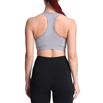 Aoxjox Twist Sports Bras for Women Workout Fitness Training Elegance V Neck Racerback Yoga Crop Tank Top (Grey, Small)