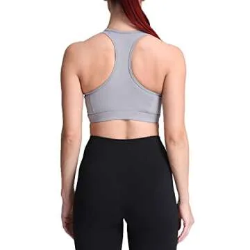 Aoxjox Twist Sports Bras for Women Workout Fitness Training Elegance V Neck Racerback Yoga Crop Tank Top (Grey, Small)