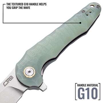 Cjrb Mangrove Folder 3.53 In Blade Nature G-10 Handle
