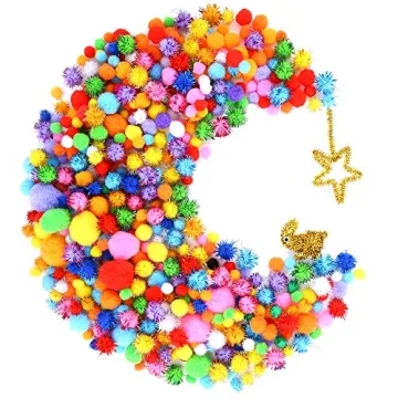 Caydo 2000 Pieces Assorted Multicolor Pom Poms Craft Set