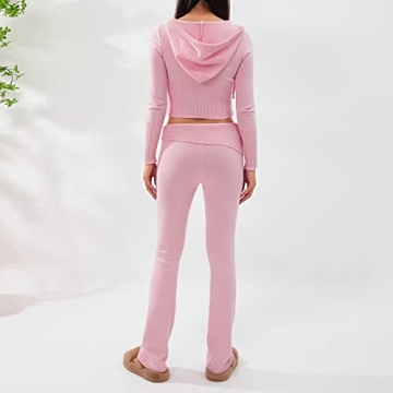 NUFIWI Stylish Women's Ribbed Knit 2 Piece Set for All Occasions