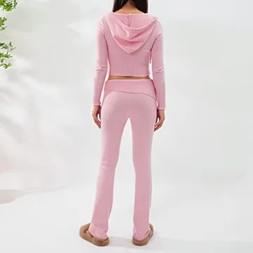 NUFIWI Stylish Women's Ribbed Knit 2 Piece Set for All Occasions