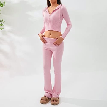 NUFIWI Stylish Women's Ribbed Knit 2 Piece Set for All Occasions