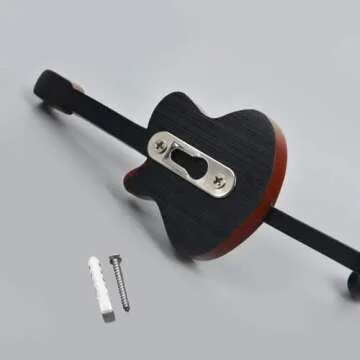 KUNGYO Vintage Guitar Shaped Decorative Hooks Rack Hangers for Hanging Clothes Coats Towels Keys Hats Metal Resin Hooks Wall Mounted Heavy Duty (3-Pack) (Guitar Hook-B)