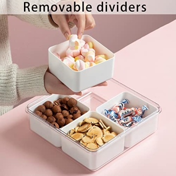 MineSign Divided Serving Tray with Lid for Fresh Food Storage