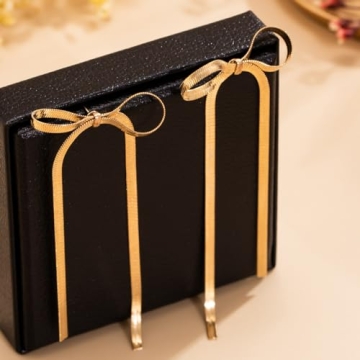 Stylish Long Chain Bow Tassel Earrings for Women