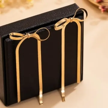 Stylish Long Chain Bow Tassel Earrings for Women