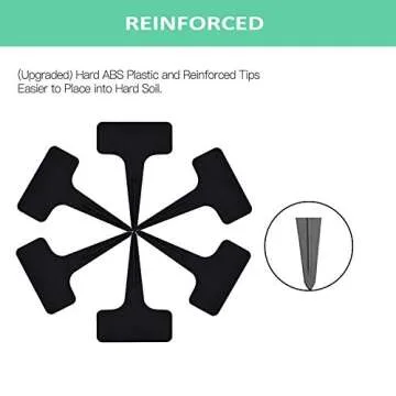 100 Pcs Plastic Plant Labels, Water Resistant T-Types Plant Tag Reusable Nursery Garden Labels Plant Markers for Flower, Vegetables(Black)