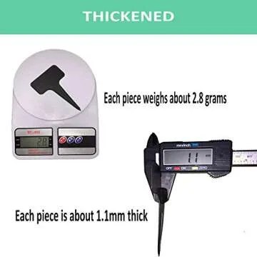 100 Pcs Plastic Plant Labels, Water Resistant T-Types Plant Tag Reusable Nursery Garden Labels Plant Markers for Flower, Vegetables(Black)