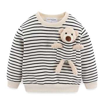 Mud Kingdom Baby Boys Jogger Sets - Fleece Lined & Cartoon Bear Design, Beige, 18-24 Months