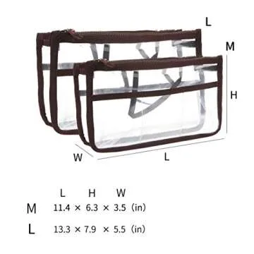 Vercord Translucent Purse Handbag Tote Pocketbook Bag Organizer Insert with Zipper Handle for Women ...