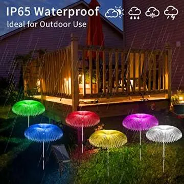 Axafnev Solar Lights for Outside 6 Pack 7 Colors Changing Jellyfish Lights Outdoor Waterproof Solar Flowers Garden Lights for Yard Pathway Lawn Festival Wedding Party Decoration
