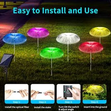 Axafnev Solar Lights for Outside 6 Pack 7 Colors Changing Jellyfish Lights Outdoor Waterproof Solar Flowers Garden Lights for Yard Pathway Lawn Festival Wedding Party Decoration