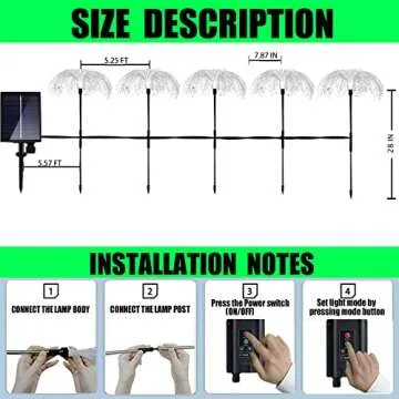 Axafnev Solar Lights for Outside 6 Pack 7 Colors Changing Jellyfish Lights Outdoor Waterproof Solar Flowers Garden Lights for Yard Pathway Lawn Festival Wedding Party Decoration