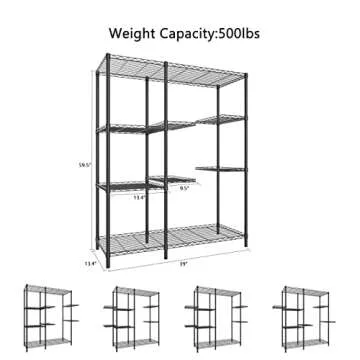 Xiofio 8-Tier Plant Stand for Indoor Outdoor,Large Reinforced Plant Shelf Tall for Multiple Plants Plant Rack,Adjustable Plant Stand Suitable for Bedroom Living Room Balcony Garden,Black