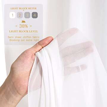 White Backdrop Curtains 10ft x 10ft Chiffon Photo Drapes for Wedding Birthday Parties Baby Decorations 2 Panels 5ft x 10ft