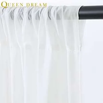 White Backdrop Curtains 10ft x 10ft Chiffon Photo Drapes for Wedding Birthday Parties Baby Decorations 2 Panels 5ft x 10ft