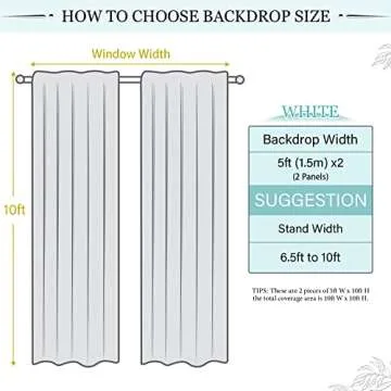 White Backdrop Curtains 10ft x 10ft Chiffon Photo Drapes for Wedding Birthday Parties Baby Decorations 2 Panels 5ft x 10ft