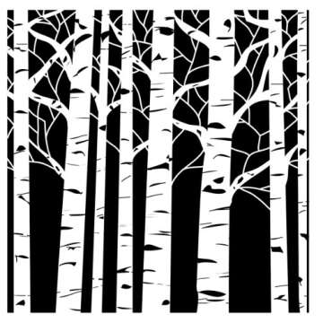 Crafters Workshop TCW-252 Template – 12x12 Aspen Trees Stencil for Creative Crafts