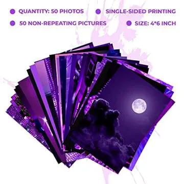 WOONKIT Purple Photo Wall Collage Kit Aesthetic Pictures, Wall Decor for Bedroom, Room Decor for Teen Girls, Trendy, 50PCS 4x6 INCH