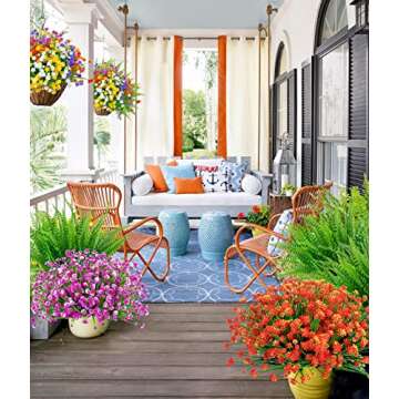 Ouddy Decor 24 Bundles UV Resistant Artificial Flowers