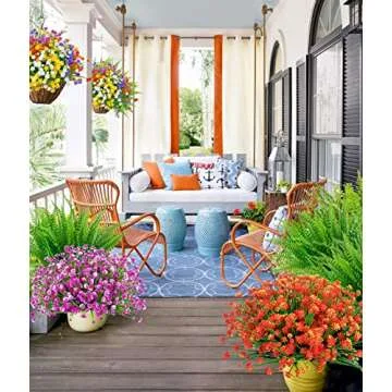 Ouddy Decor 24 Bundles UV Resistant Artificial Flowers