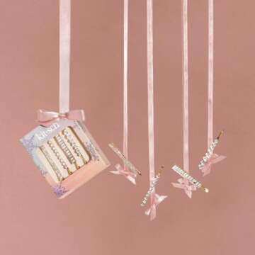 Kitsch Rhinestone Bobby Pins Set of 4 - Decorative Hair Pins with Assorted Crystal Shapes | Sparkling Hair Accessories for Women | Fancy Hair Pins for Glam Styles, Holiday Looks, Weddings & Gift Idea