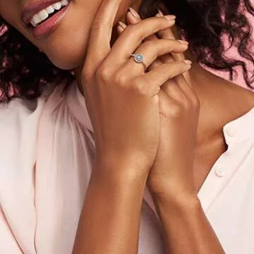 Pandora Elegant Sparkle Ring - Sterling Silver Ring for Women - Layering or Stackable Ring - Gift for Her - Sterling Silver with Clear Cubic Zirconia - Size 9