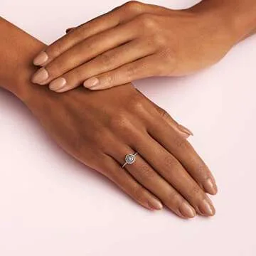 Pandora Elegant Sparkle Ring - Sterling Silver Ring for Women - Layering or Stackable Ring - Gift for Her - Sterling Silver with Clear Cubic Zirconia - Size 9