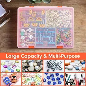 DANYING Two Layers Plastic Organizer Box with Adjustable Dividers, 23 Grids Storage Container for Small Items, 23 Compartments Storage Box for Office Supplies Beads Crafts Jewelry (Inner High 2In)
