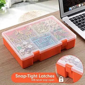 DANYING Two Layers Plastic Organizer Box with Adjustable Dividers, 23 Grids Storage Container for Small Items, 23 Compartments Storage Box for Office Supplies Beads Crafts Jewelry (Inner High 2In)