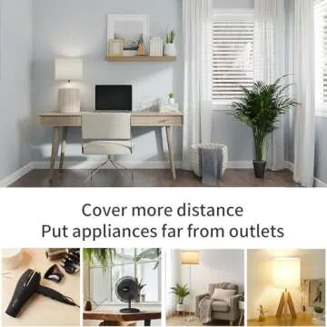 Zlierop 15 Ft Clear Extension Cord - 2 Pack, UL-Certified