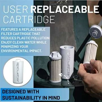 Epic Water Filters Nalgene OG Water Bottle with Filter, USA Made, BPA Free, Removes 99.99% Tap Water Contaminants, Forever Chemicals, Leggitt Art, 32 oz