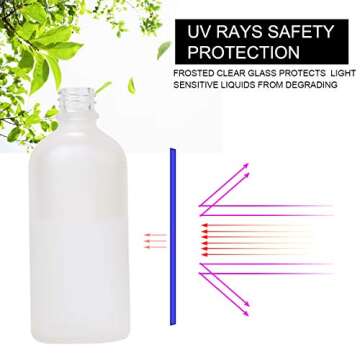 Glass Spray Bottle 3.4oz, Empty Frosted Perfume Atomizer, Fine Mist Spray,Gold Sprayer (2 PACK)