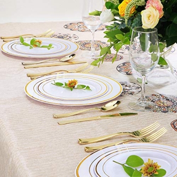 Elegant Gold Plastic Dinnerware Set for Parties