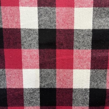 Flannel Fabric by The Yard | 60" Wide & 100% Cotton | Red & Black Check